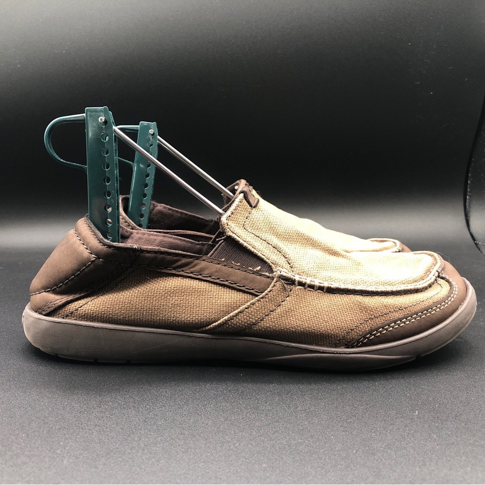Crocs Walu Luxe Canvas Loafers Slip-On Casual Brown Shoes‎ 203473 Men's Size 7 - Picture 6 of 16